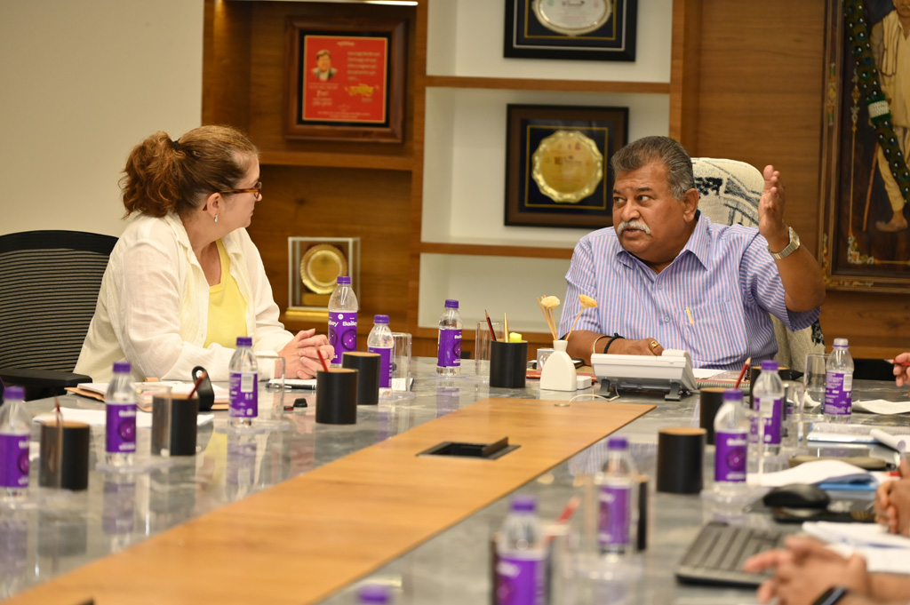 Hon'ble Dr. Rajendra E Vikhe Patil in discussion with Dr. Andrea Welker, Dean School of Engineering, TCNJ, USA